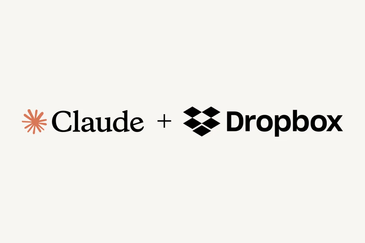 ClaudeとDropboxの公式連携を示すロゴのロックアップ画像