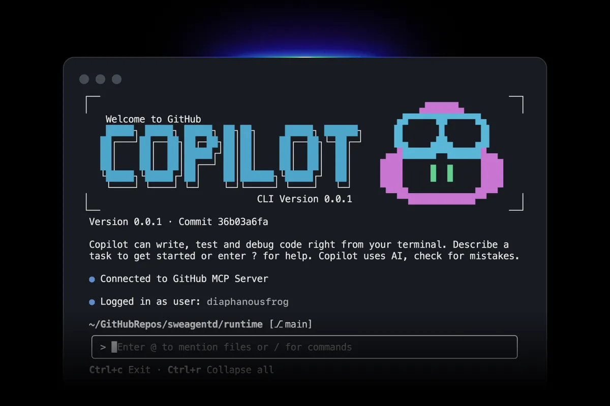 GitHub Copilot CLI の起動画面