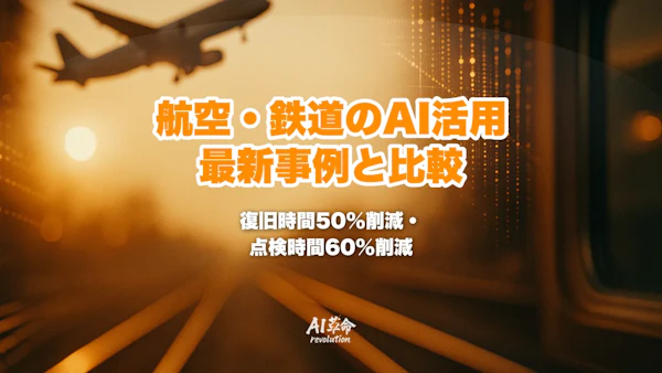 航空・鉄道業界のAI活用事例|復旧50%減・点検6割減の最新実例と航空×鉄道の違い【2026年最新】