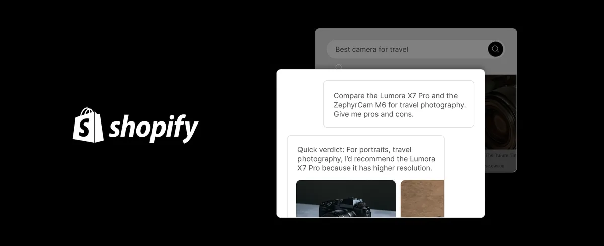 AI検索で商品を比較検討する画面のイメージ（Shopifyのカテゴリー別調査より）