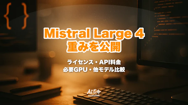 Mistral Large 4がオープンウェイト公開|ライセンス・API料金$0.70・必要GPU・GLM-5.3比較【2026年10月】