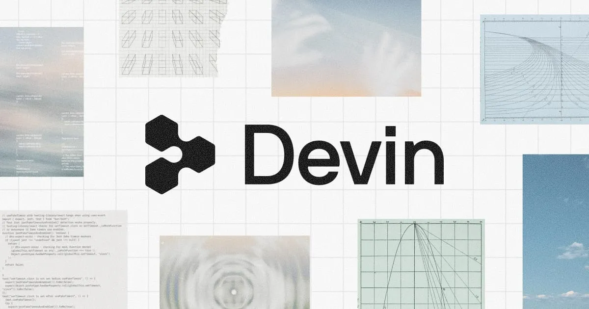 Devinのロゴを中央に配置した公式料金ページの画像