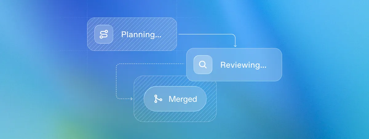OpenAI CodexのタスクフローイメージPlanningからReviewingを経てMergedまでの流れ