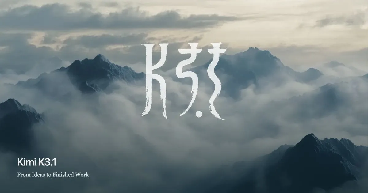 Kimi K3.1の公式発表ブログのメインビジュアル（雲海と山並みにK3.1のロゴ）