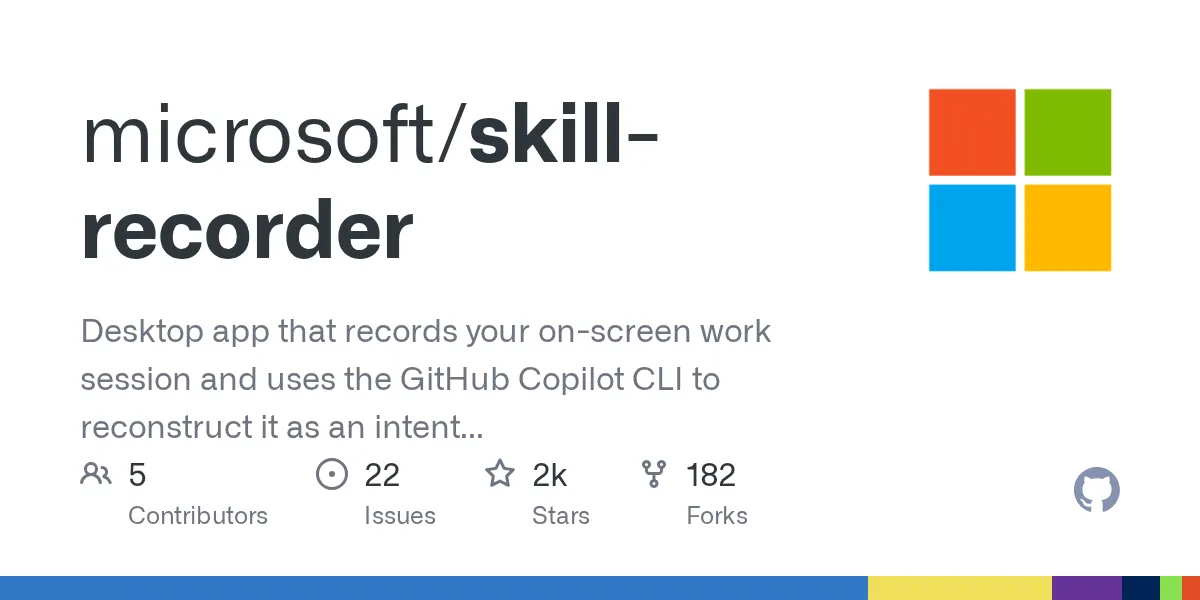 Microsoft Skill RecorderのGitHubリポジトリ(microsoft/skill-recorder)