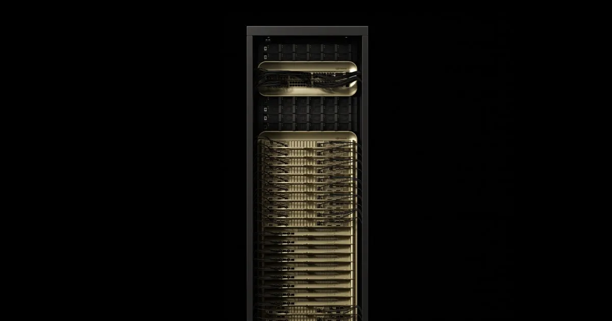 NVIDIA GB200 NVL72ラック。AIインフラ投資の中核となる大規模GPUシステム