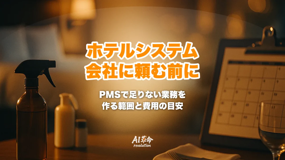 ホテルのシステム会社に頼む前に|PMSで足りない清掃・宴会・集計・顧客履歴を作る範囲と費用【2026年10月】