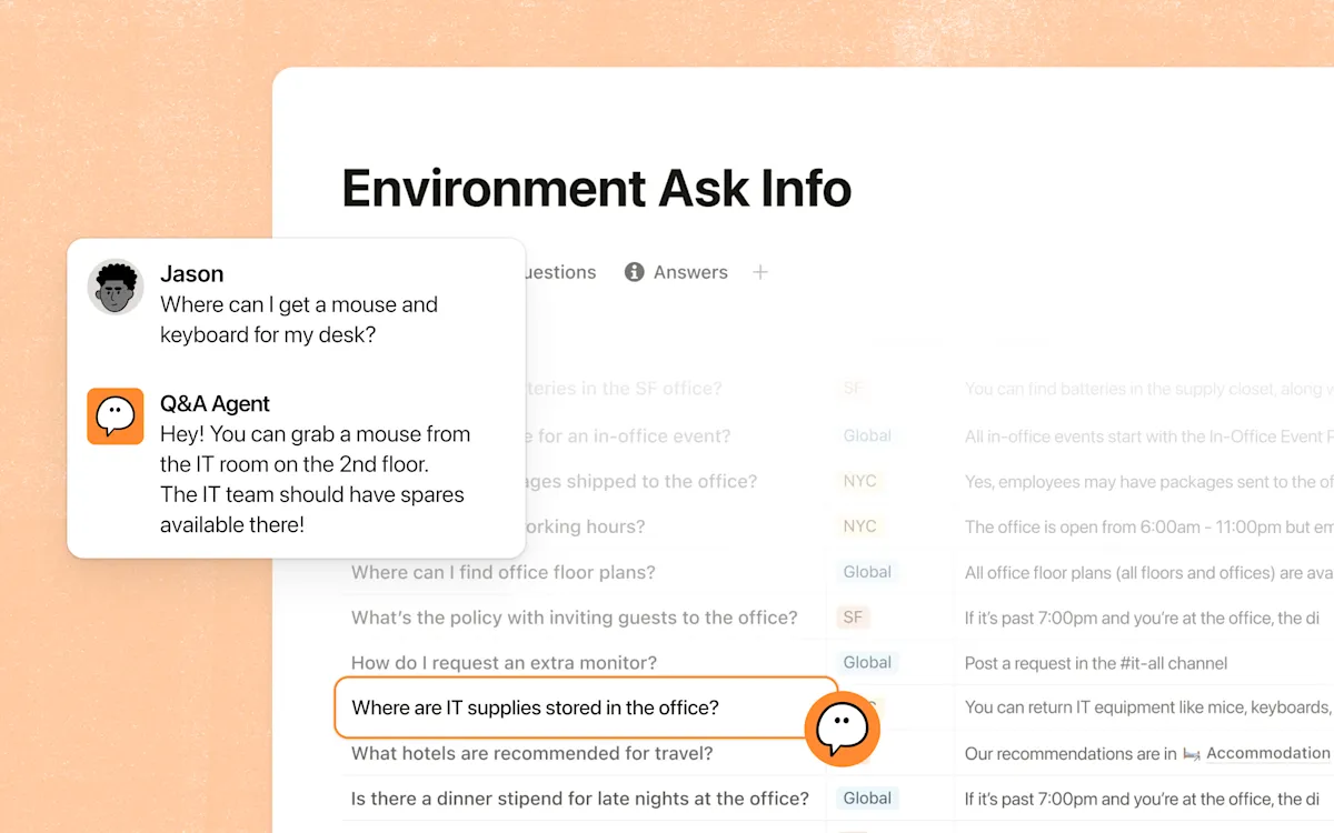 Notion AIのエージェント機能の画面イメージ