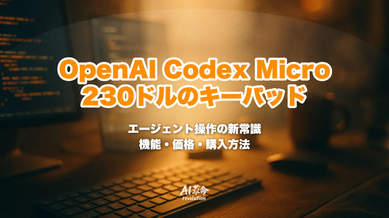 OpenAI Codex Microとは？OpenAI初のハードウェア「230ドルのAI
