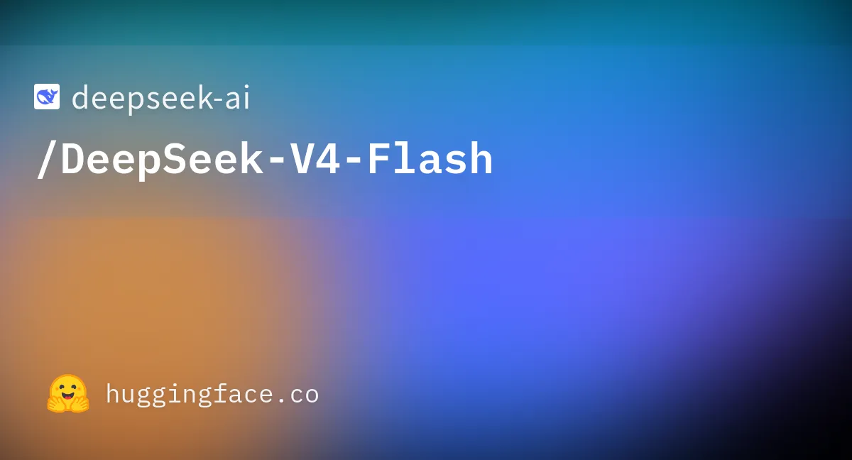HuggingFace上のDeepSeek-V4-Flash公式リポジトリのソーシャルカード