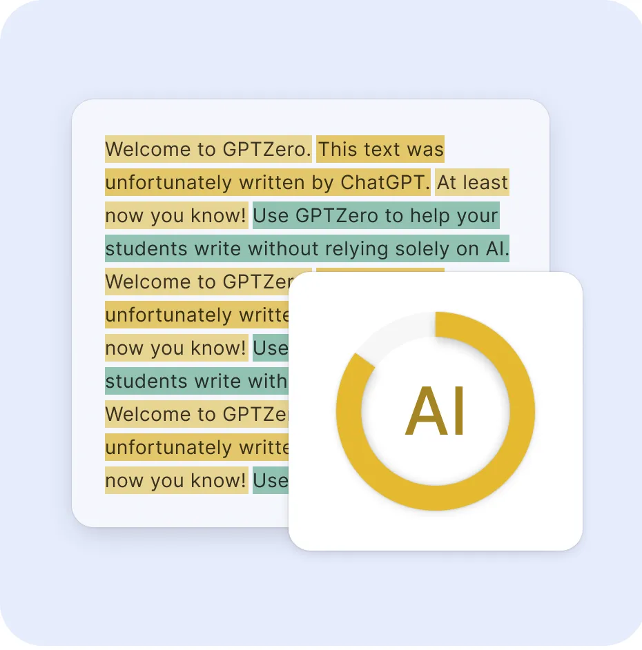 今回のフォレンジック調査を行ったAI検出企業GPTZeroのサービス画面