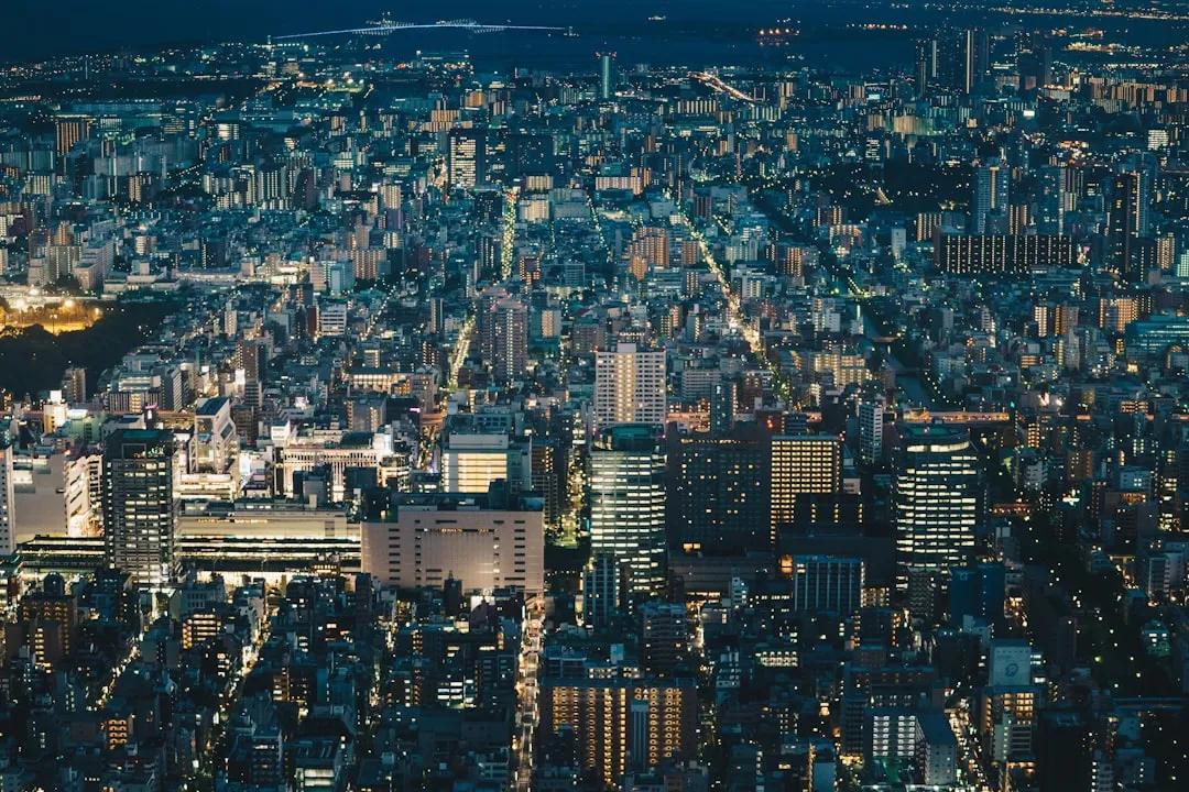 東京の夜景・日本での金融サービス展開のイメージ