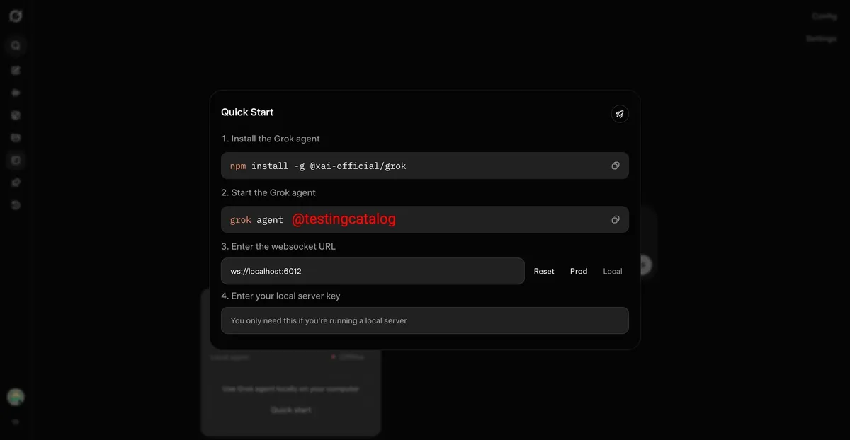 Grok Buildの設定・環境管理インターフェース - スクリプトアクセスやドメイン制限などの設定画面