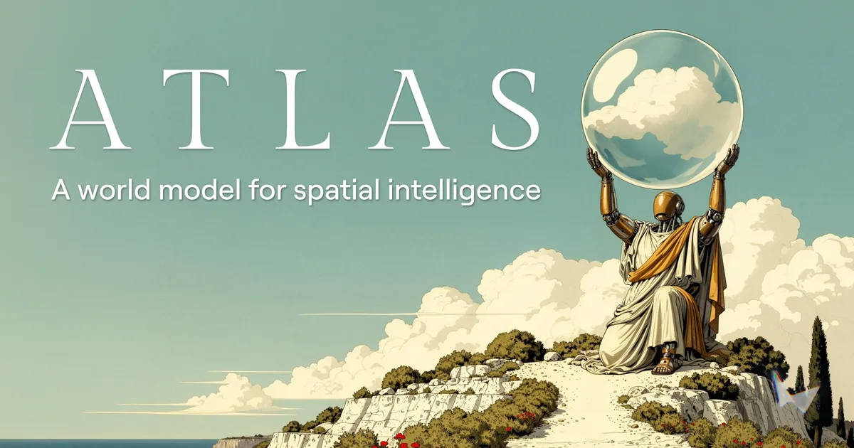 World Labsが2026年9月1日に発表したオムニ世界モデル「Atlas」の公式キービジュアル