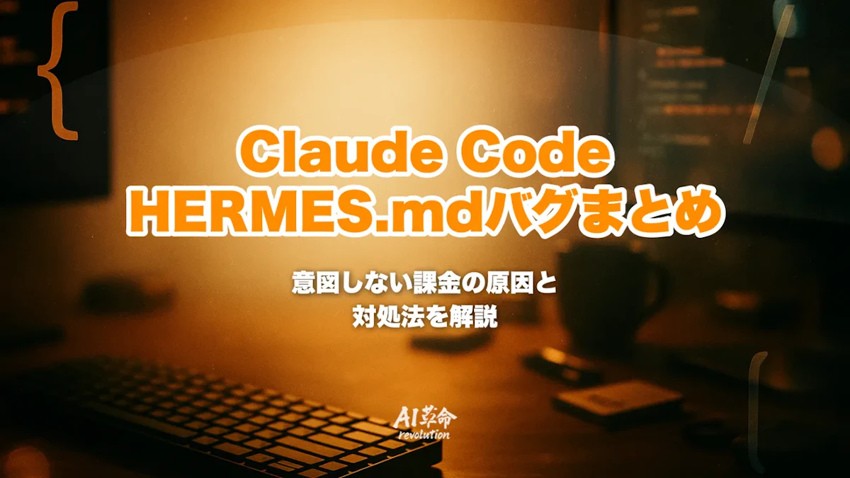 Claude Code HERMES.md 課金バグ まとめ|意図しない従量課金・$200超被害・対処法