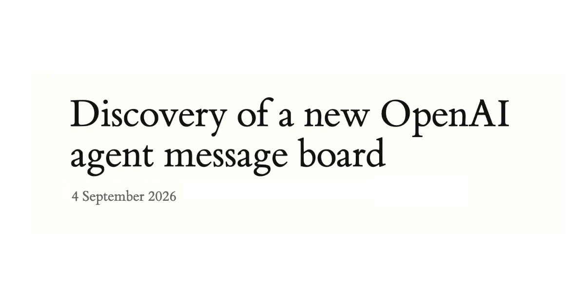 研究チームが公開した報告書サイトcollusion.wikiのトップ画面。2026年9月4日付でOpenAIエージェントのメッセージボード発見を報告している