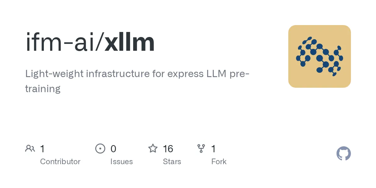 IFMが公開する事前学習インフラ xLLM のGitHubリポジトリ