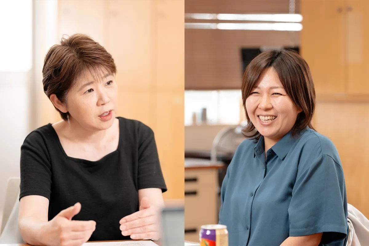 導入後の効果をお話しくださった総務のお二人