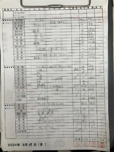 実際のバインダー運用時の用紙