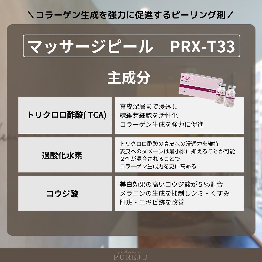 マッサージピール（PRX-T33）とは｜コラーゲン生成を促進する浸透型ピーリングの成分・効果・施術頻度 画像2