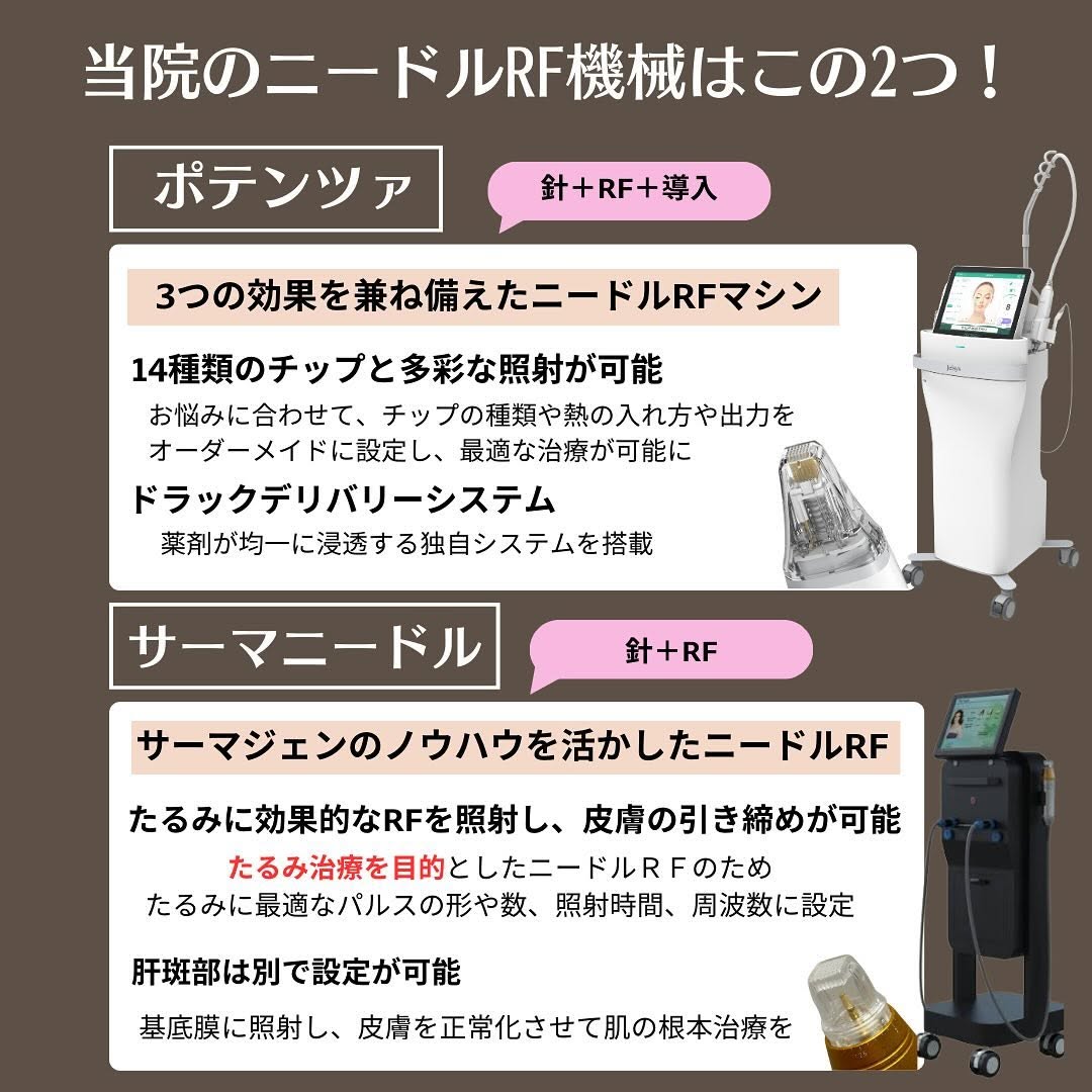 ポテンツァとサーマニードルの違い｜マイクロニードルRF2機種の特徴・適応・選び方を比較 画像3