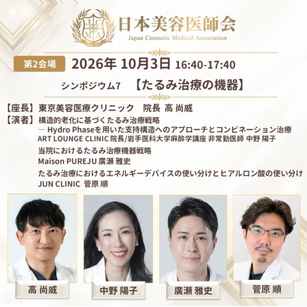 第4回日本美容医師会のシンポジウム「たるみ治療の機器」に登壇します