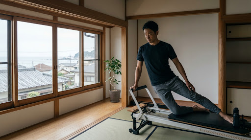 完全個室のリフォーマーで周りを気にせずレッスンに集中できる