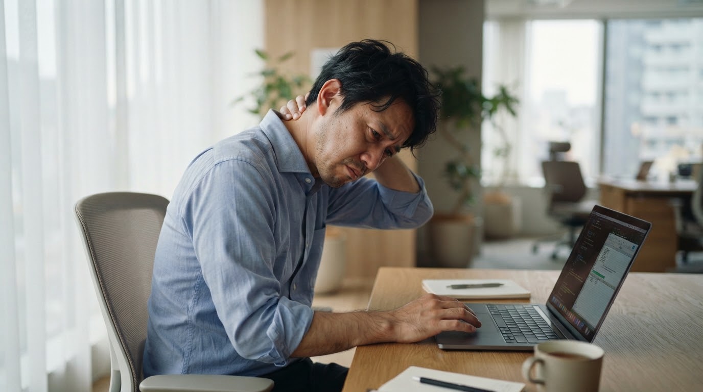 肩甲骨はがしの対策に取り組む男性のイメージ