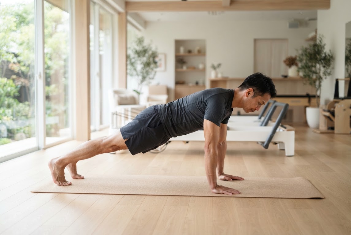 幡ヶ谷のスタジオでパーソナル指導を受ける様子