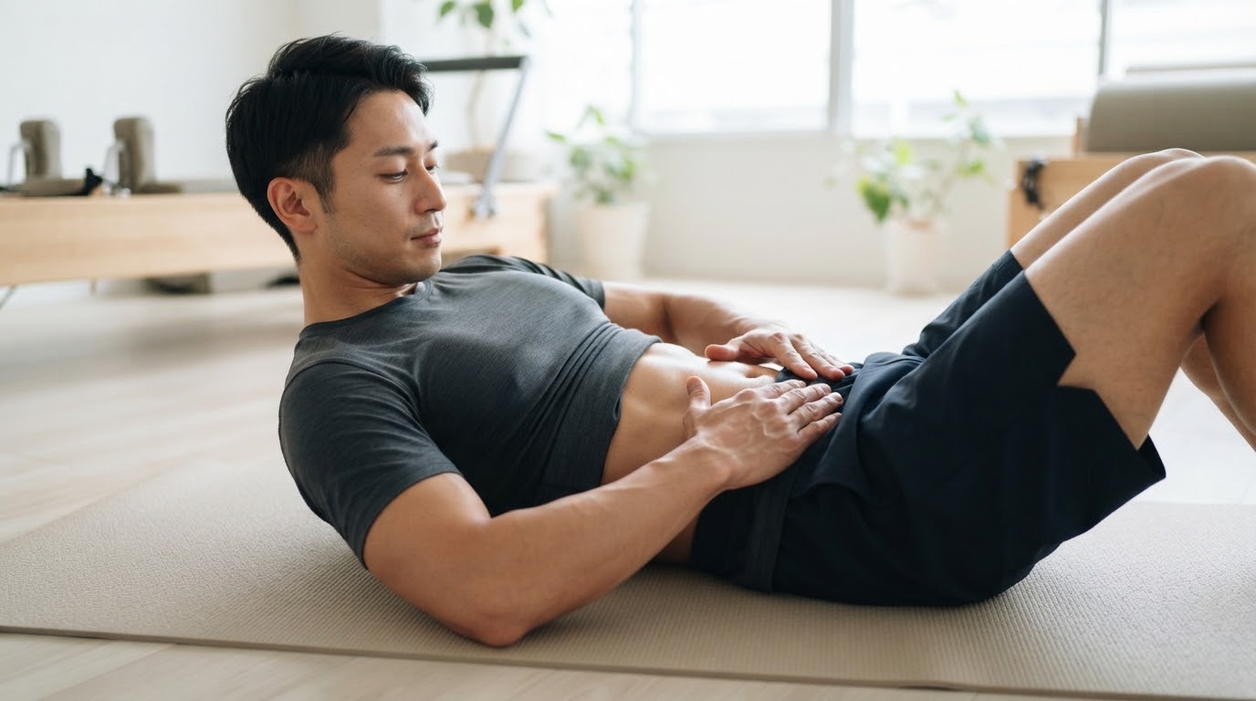 四谷三丁目のスタジオでパーソナル指導を受ける様子