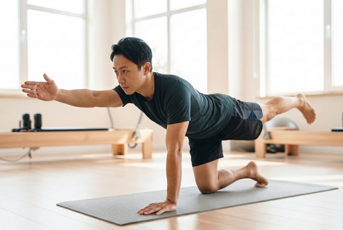 面影橋のスタジオでパーソナル指導を受ける様子