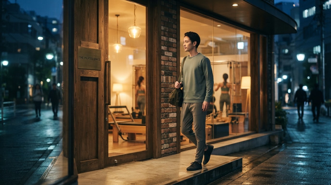 仕事帰りにウェアへ着替えてそのままスタジオへ。夜も通いやすい立地