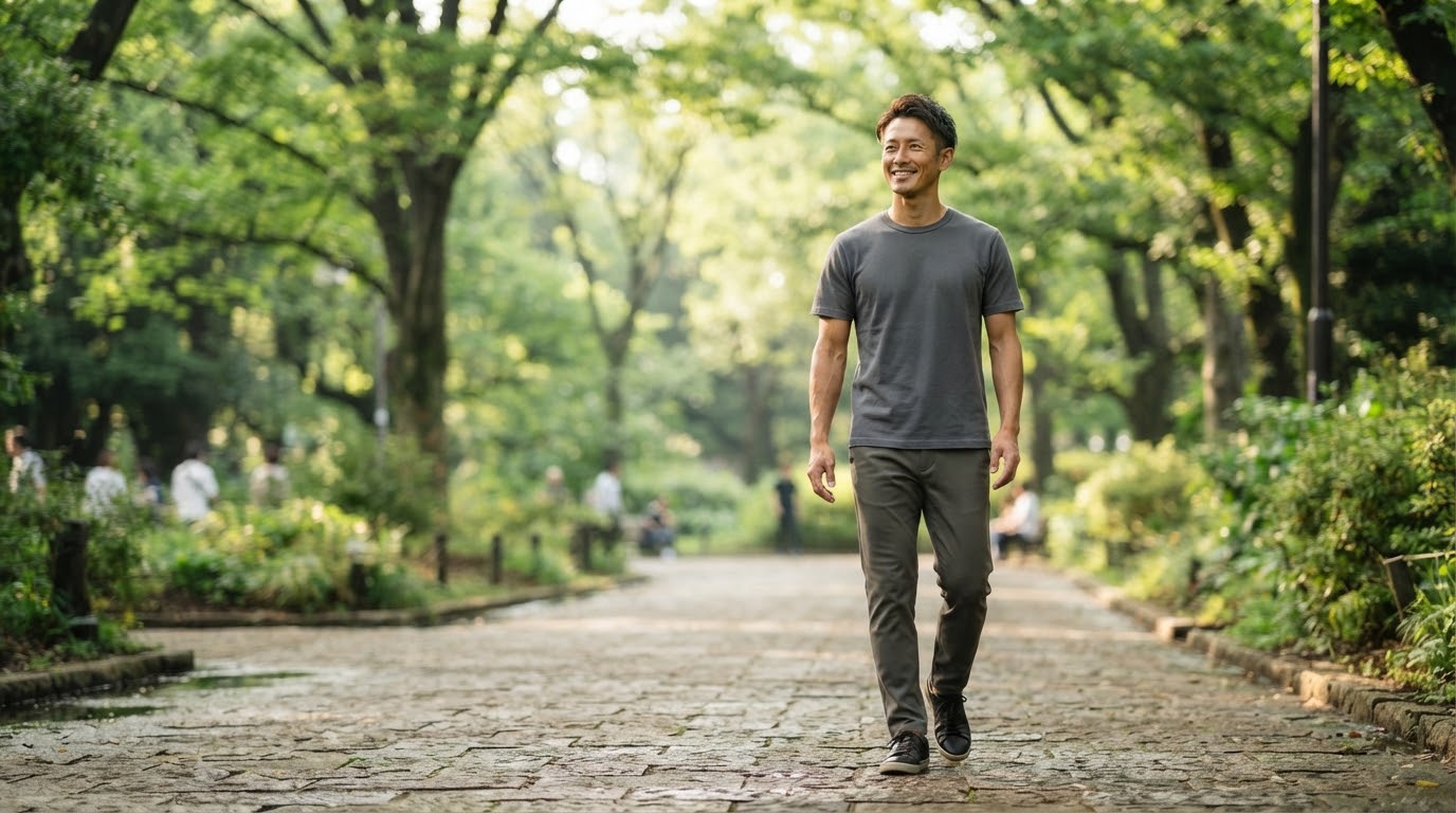 不調が戻りにくい体になり快適に過ごす男性