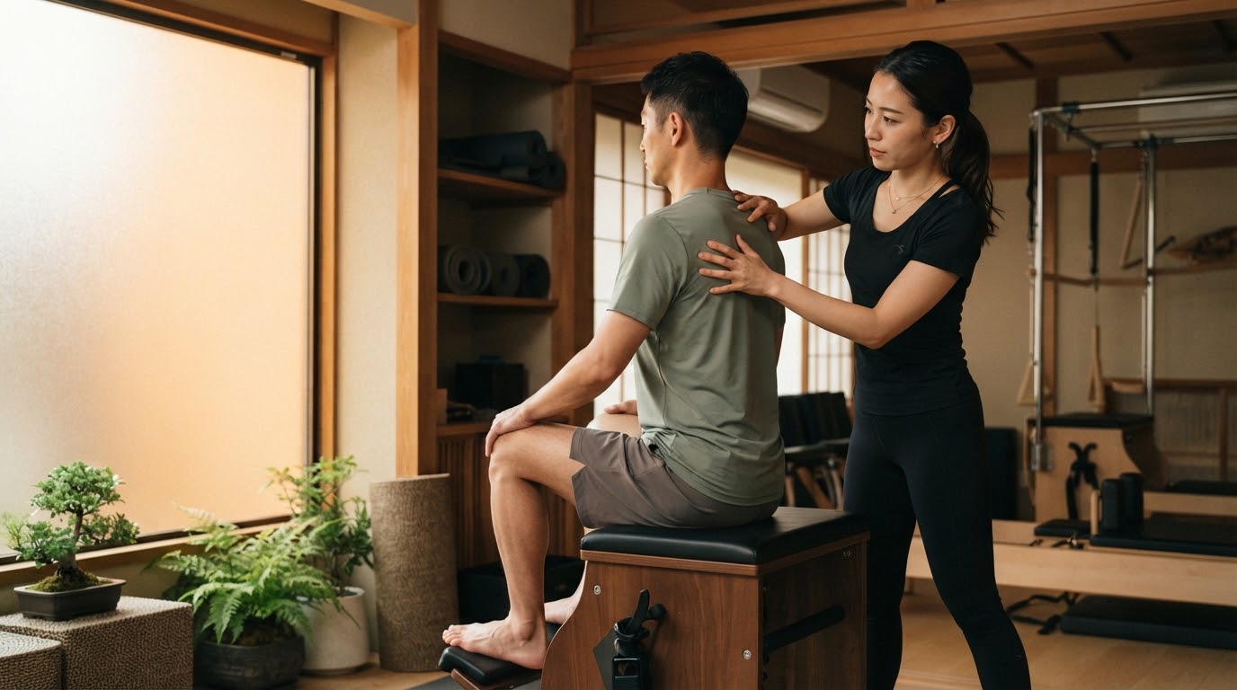 完全個室でトレーナーが肩甲骨まわりの動きを丁寧にサポート