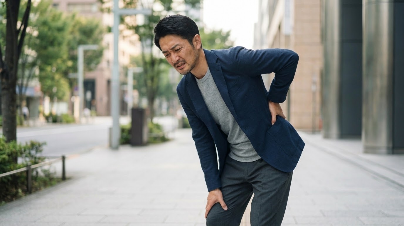 四十肩 五十肩の対策に取り組む男性のイメージ
