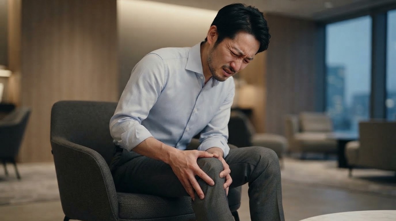X脚に悩む男性