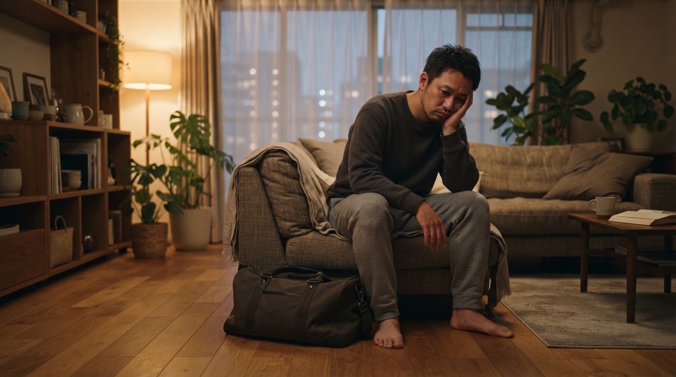ジム通いが続かず運動不足を感じる男性