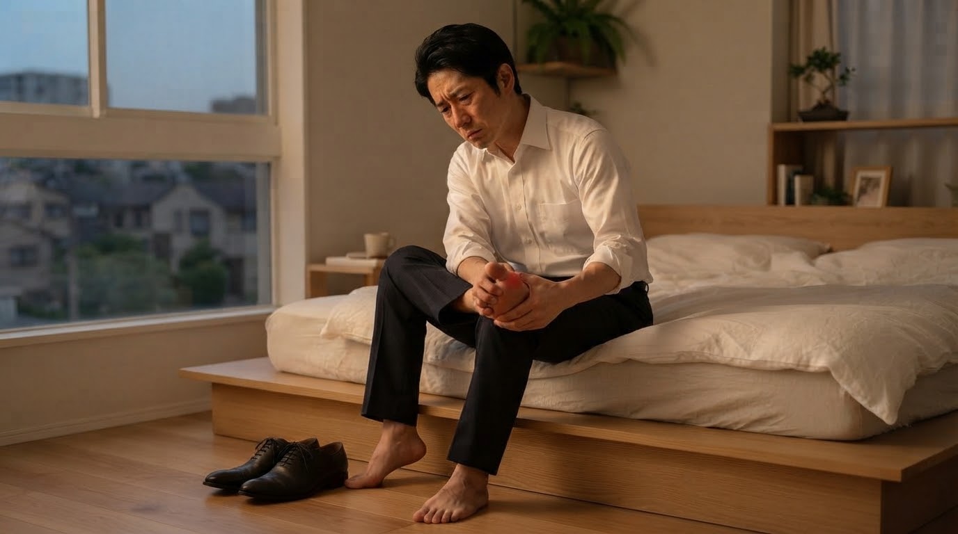 外反母趾に悩む男性
