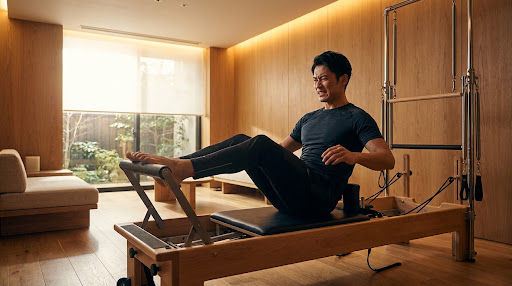 上質な内装のプライベートスタジオで体幹トレーニング