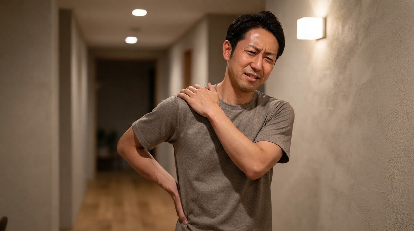 マッサージを受けてもすぐ肩や腰がつらくなる男性