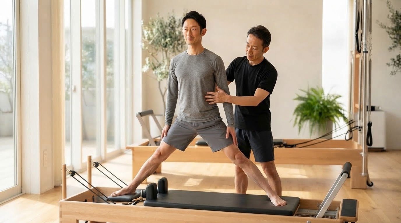 パーソナル指導で自分の体を使いこなす感覚を学ぶ男性