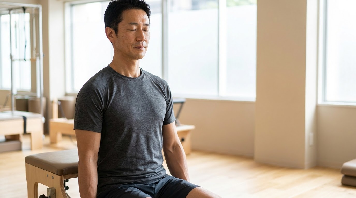 竹橋のスタジオでパーソナル指導を受ける様子