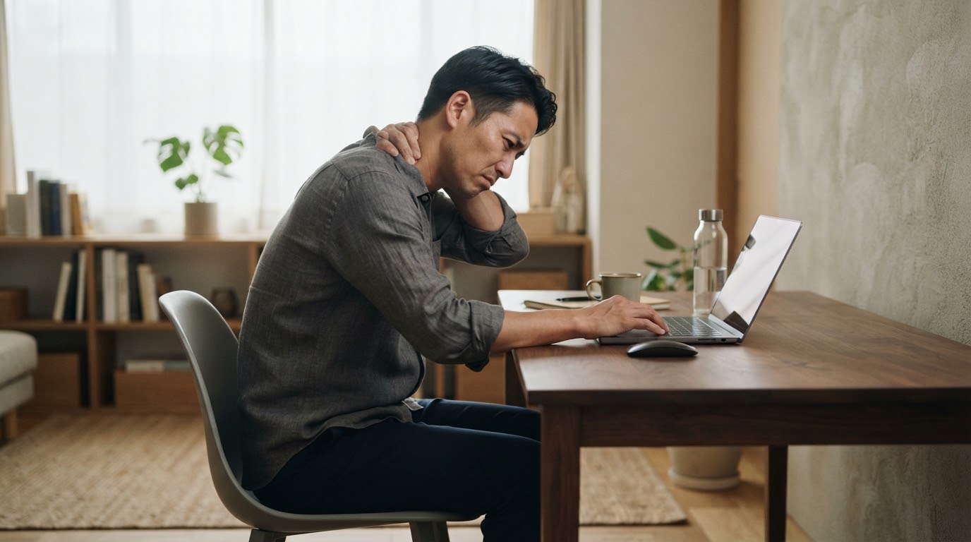 前屈できないの対策に取り組む男性のイメージ