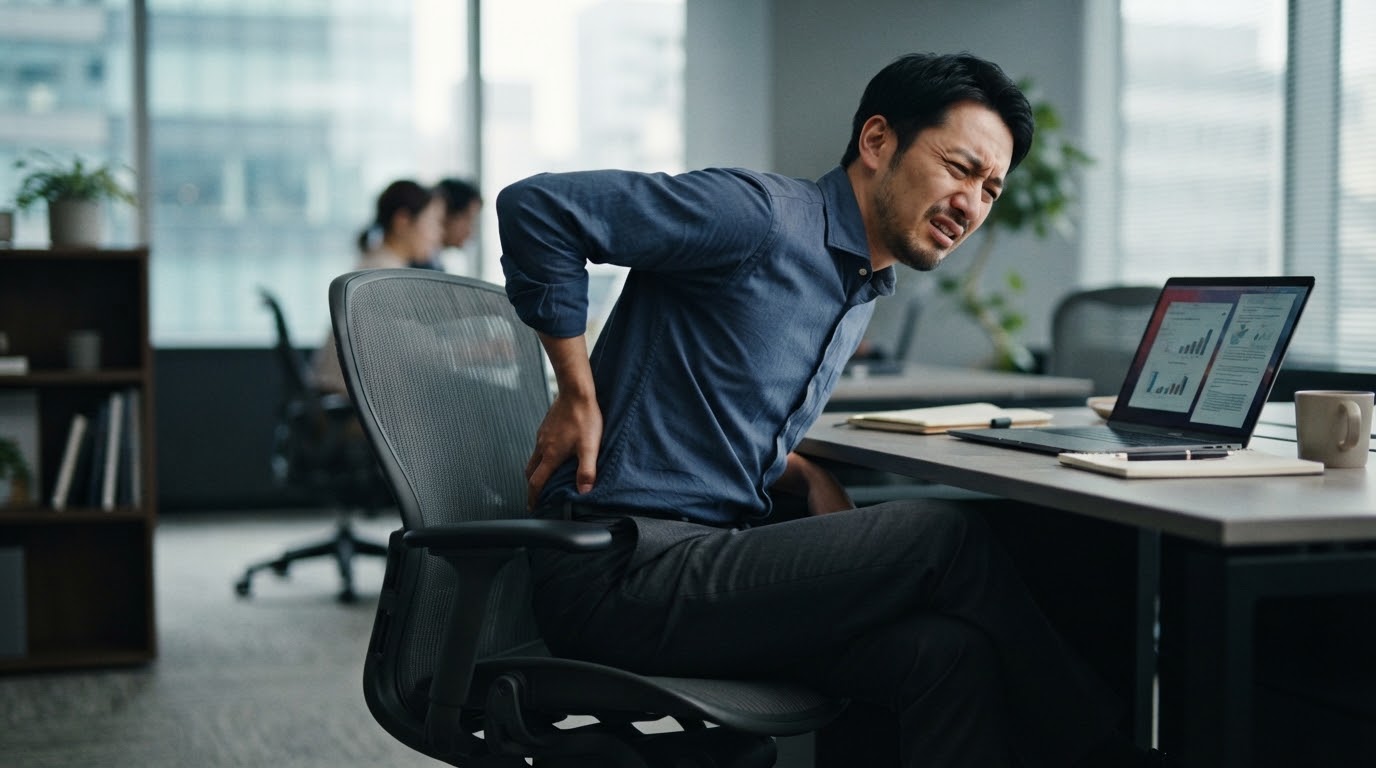 骨盤後傾に悩む男性