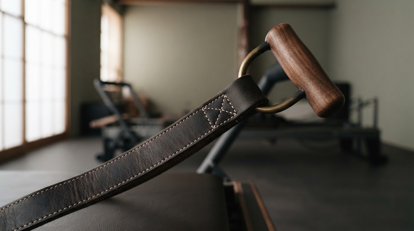 リフォーマーのストラップとハンドル接写