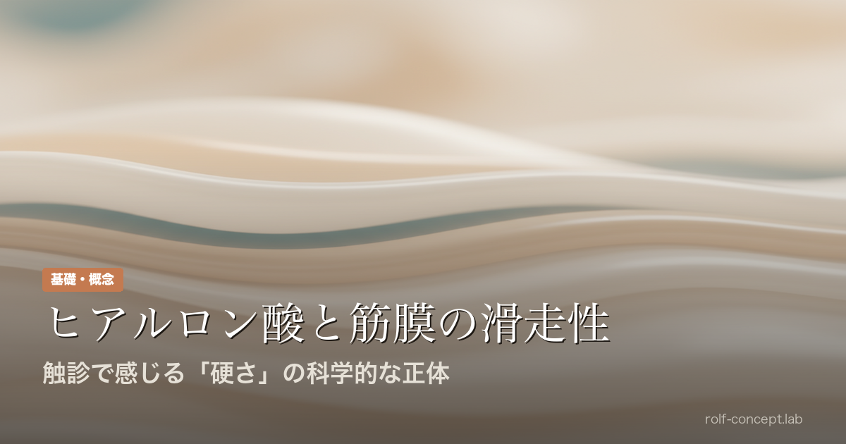 ヒアルロン酸と筋膜の滑走性——触診で感じる「硬さ」の科学的な正体