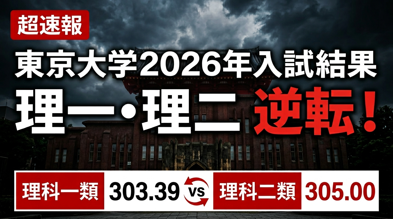 東大文科2026年入学試験問題（合格しました！） 超速報】東大2026年合格最低点発表──