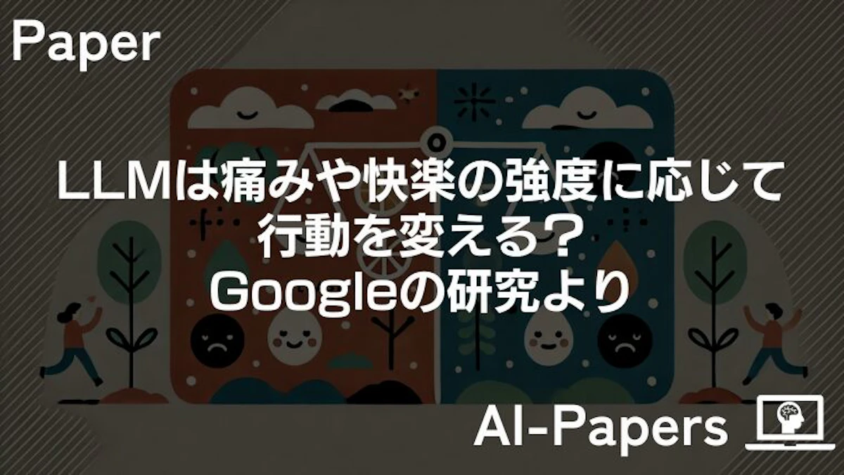 LLMは痛みや快楽の強度に応じて行動を変える？Googleの研究より