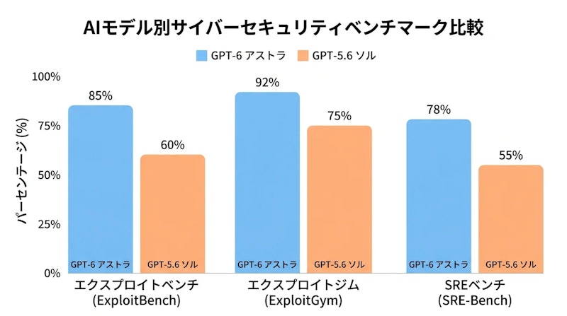 図2: 主なサイバー能力ベンチマークでの比較
