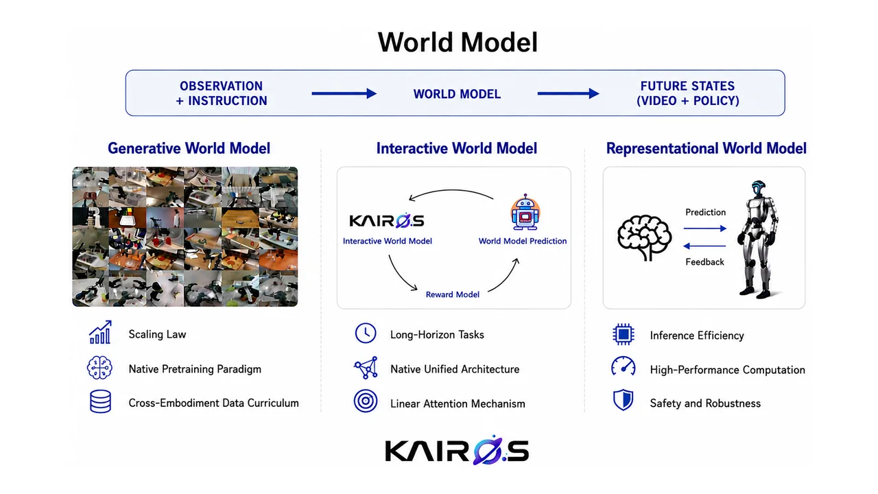 Kairosとは？物理AIの世界モデル基盤でハイブリッド注意が誤差蓄積を理論保証